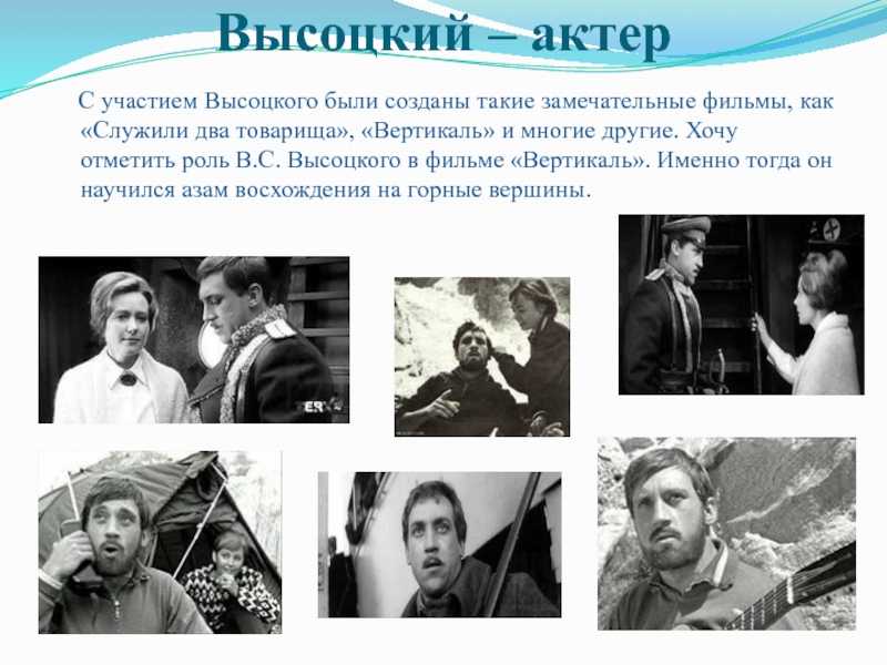 Фильмы с участием высоцкого: список